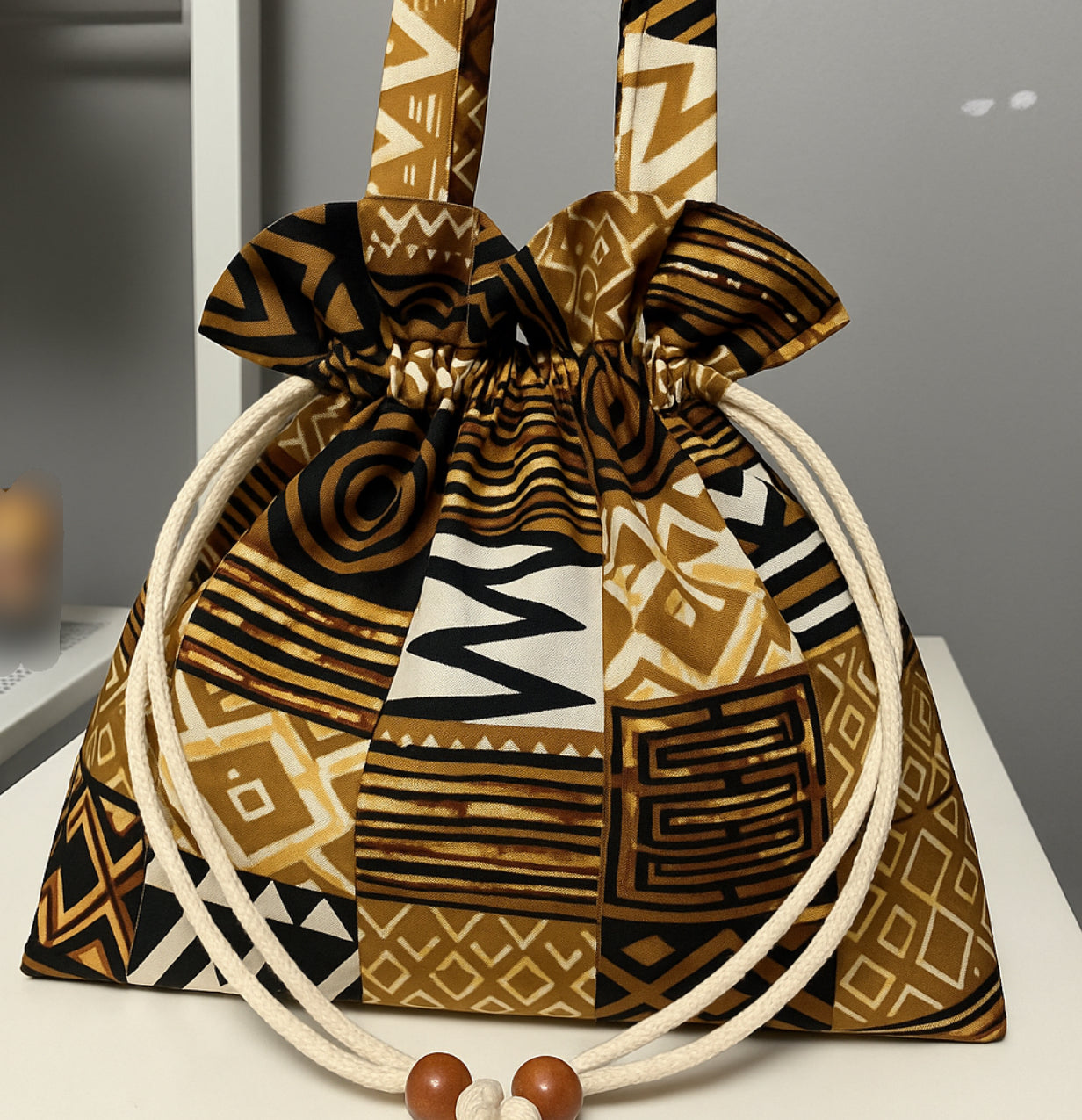 African Drawstring Bag