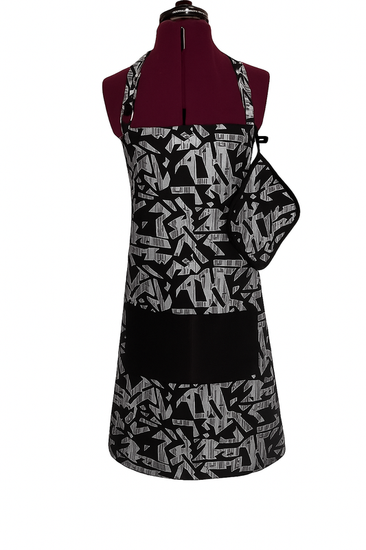 Apron and matching pot holder set
